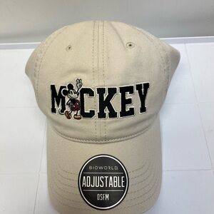 Disney Bioworld NWT NEW Mickey Mouse Dad Hat Beige One Size Fits All Adjustable